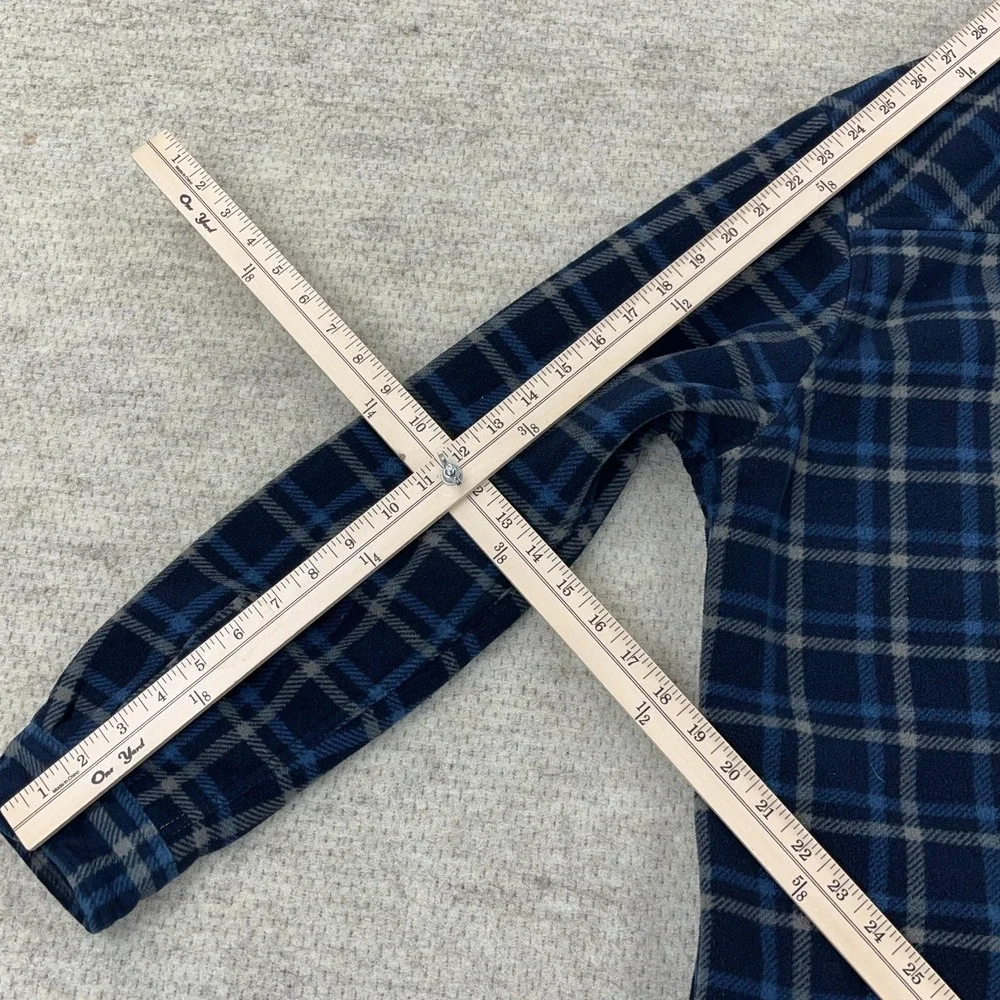 Boston Traders Shacket Men XL Blue Plaid Fleece Shirt Jacket Sherpa‎ Lined A24*